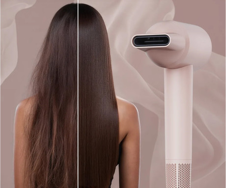 MANTA LOVIO LVHD001 AirFlow sušilnik za lase, 1600W moč, 4 načini, 2 hitrosti, nastavljiva temperatura, Nano-Negative Plasma ionizacija, NTC tehnologija, BLDC motor, +dodatki, roza (Blush Pink)