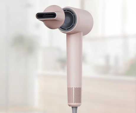 MANTA LOVIO LVHD001 AirFlow sušilnik za lase, 1600W moč, 4 načini, 2 hitrosti, nastavljiva temperatura, Nano-Negative Plasma ionizacija, NTC tehnologija, BLDC motor, +dodatki, roza (Blush Pink)