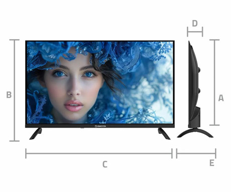 MANTA MATV001LHN32 LED TV sprejemnik, 32" (81cm), HD, HyperVision GPU, Dolby STEREO 5.1, DVB-C/T/T2/S/S2/HEVC, Hotel Mode, 2x HDMI, 2x USB, 1x CI+, Frameless oblika