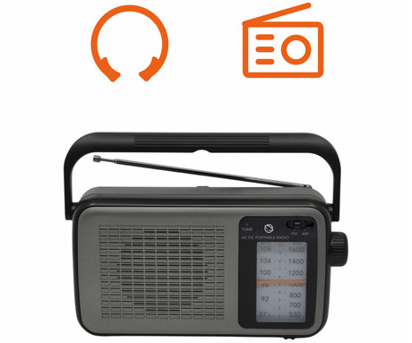 MANTA MARDI919 SAN REMO radijski sprejemnik, FM / AM Radio, RETRO izgled, kompaktne dimenzije, električno ali baterijsko napajanje, 3.5mm minijack, USB Type-C, črn (Onyx Black)