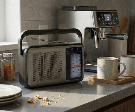 MANTA MARDI919 SAN REMO radijski sprejemnik, FM / AM Radio, RETRO izgled, kompaktne dimenzije, električno ali baterijsko napajanje, 3.5mm minijack, USB Type-C, črn (Onyx Black)