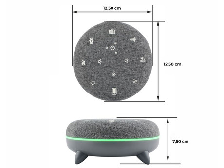 MANTA SPK03-GR SZUMI GO prenosni zvočnik, Bluetooth, 3W, polnilna baterija, RGB LED osvetlitev, White Noise zvočni učinki, časovnik / timer, siv (Dust Gray)