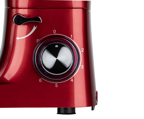 MANTA LOVIO LVSTM01 ChefAssistant kuhinjski robot / mešalnik, 1900W moč, 6.2L posoda, 6 hitrosti, Pulse funkcija, stepanje / mešanje / gnetenje, nerjaveče jeklo, +dodatki, rdeč (Velvet Red)