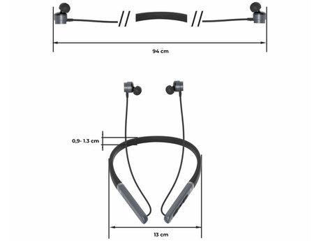 MANTA MNH02 OLYMPIC II brezžične ušesne slušalke, Bluetooth 5.3, ENC, Game Mode, polnilna baterija, do 30 ur, 4x mikrofon, USB Type-C, črno-sive (Titan Steel)