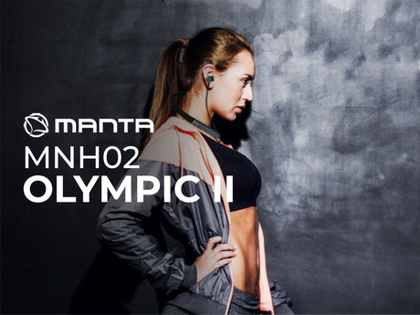 MANTA MNH02 OLYMPIC II brezžične ušesne slušalke, Bluetooth 5.3, ENC, Game Mode, polnilna baterija, do 30 ur, 4x mikrofon, USB Type-C, črno-sive (Titan Steel)