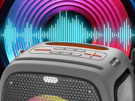 MANTA SPK340 ARES prenosni Boombox zvočnik, Bluetooth, 100W, TWS, polnilna baterija, RGB LED osvetlitev, IPX5 vodoodpornost, USB / AUX / microSD / MIC, +mikrofon, črn (Phantom Black)