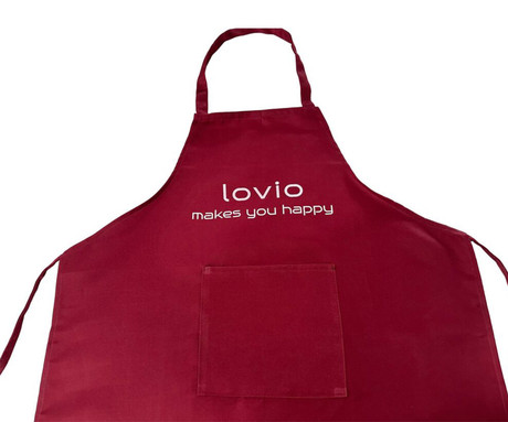 MANTA LOVIO LVFAR001 kuhinjski predpasnik, univerzalni, uniseks, praktični žep, prilagodljiv, vodoodporen material, 40cm trak, 75x65cm, rdeč (Velvet Red)