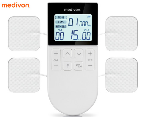 MEDIVON STREAM PRO EMS mišični elektrostimulator, profesionalni / medicinski, regeneracija / terapija, polnilna baterija, 50 programov, nastavljiva frekvenca / intenzivnost,  MultiZone Relief, LCD