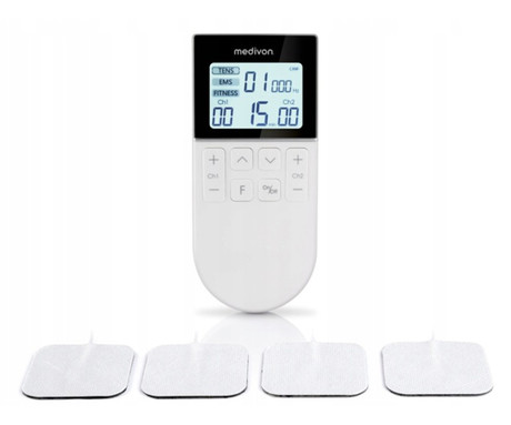 MEDIVON STREAM PRO EMS mišični elektrostimulator, profesionalni / medicinski, regeneracija / terapija, polnilna baterija, 50 programov, nastavljiva frekvenca / intenzivnost,  MultiZone Relief, LCD