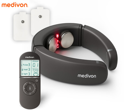 MEDIVON SMART EMS mišični elektrostimulator, profesionalni / medicinski, 3D NeckFit, celovita EMS mišična terapija, polnilna baterija, funkcija gretja / termopunkture, +2 elektrodi, +daljinec