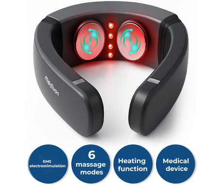 MEDIVON SMART EMS mišični elektrostimulator, profesionalni / medicinski, 3D NeckFit, celovita EMS mišična terapija, polnilna baterija, funkcija gretja / termopunkture, +2 elektrodi, +daljinec