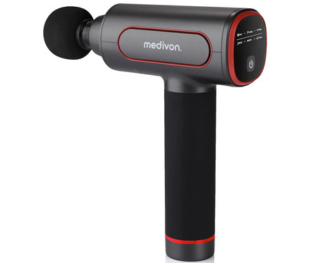 MEDIVON GUN PRO X2 masažna pištola / naprava, profesionalna, 25W, 6 načinov, 6 nastavkov, 2000mAh polnilna baterija, LCD zaslon, sproščanje / raztezanje / regeneracija / terapija, USB Type-C, +torbica