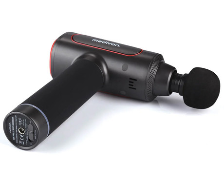 MEDIVON GUN PRO X2 masažna pištola / naprava, profesionalna, 25W, 6 načinov, 6 nastavkov, 2000mAh polnilna baterija, LCD zaslon, sproščanje / raztezanje / regeneracija / terapija, USB Type-C, +torbica