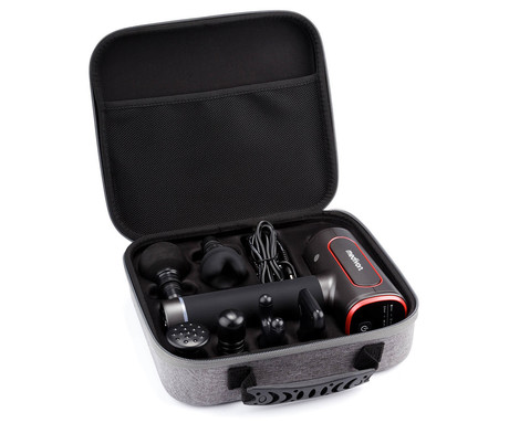 MEDIVON GUN PRO X2 masažna pištola / naprava, profesionalna, 25W, 6 načinov, 6 nastavkov, 2000mAh polnilna baterija, LCD zaslon, sproščanje / raztezanje / regeneracija / terapija, USB Type-C, +torbica