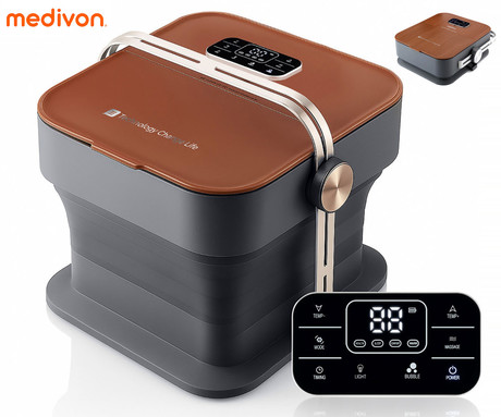 MEDIVON AQUA PRO vodna masažna naprava za stopala, profesionalna / premium, 505W, BUBBLE / ACUPRESSURE masaža, sproščanje / terapija, 6 masažnih glav, nastavljiva temperatura, Ozone funkcija, časovnik
