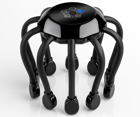 MEDIVON OCTOPUS masažna naprava za glavo / lasišče, profesionalna / ergonomska, 3D 360° VIBRACIJSKA masaža, sproščanje / terapija, polnilna baterija, 14 masažnih točk, 5 načinov, časovnik, USB Type-C