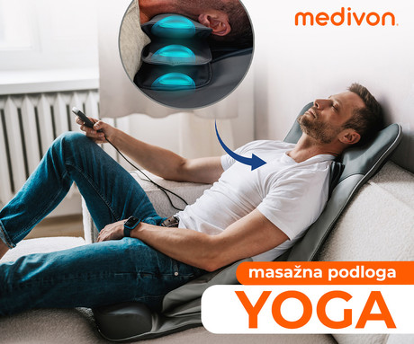MEDIVON YOGA masažna podloga, profesionalna, SHIATSU masaža, sproščanje / raztezanje / regeneracija, večconska globoka masaža, zračne pozicijske blazine, funkcija gretja, daljinski upravljalnik