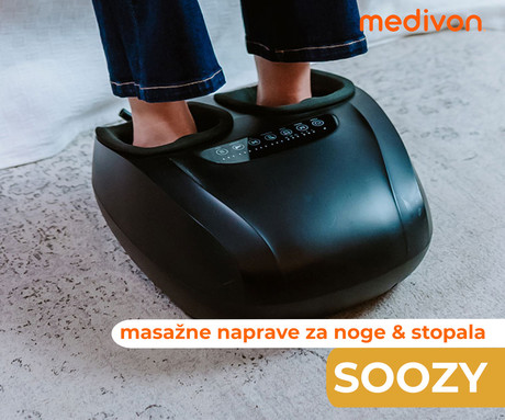 MEDIVON SOOZY masažna naprava za stopala, profesionalna, SHIATSU ELITE 360 / VIBRACIJSKA masaža, sproščanje / raztezanje / regeneracija, 6 načinov, PressureAdapt, funkcija gretja, časovnik, gumbi