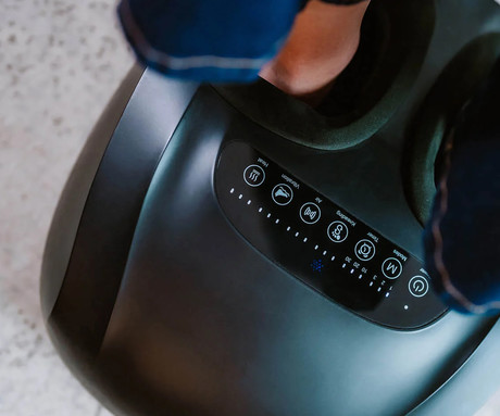 MEDIVON SOOZY masažna naprava za stopala, profesionalna, SHIATSU ELITE 360 / VIBRACIJSKA masaža, sproščanje / raztezanje / regeneracija, 6 načinov, PressureAdapt, funkcija gretja, časovnik, gumbi