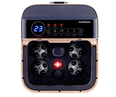 MEDIVON HYDRO vodna masažna naprava za stopala, profesionalna / premium, 505W, TAI CHI / ACUPRESSURE masaža, sproščanje / terapija, 6 masažnih glav, nastavljiva temperatura, SurfMode, daljinec, timer