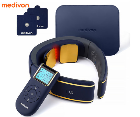 MEDIVON ULTRA EMS PRO mišični elektrostimulator, profesionalni / medicinski, 3D NeckFit, celovita EMS mišična terapija, polnilna baterija, funkcija gretja, magnetno delovanje, +2 elektrodi, +daljinec