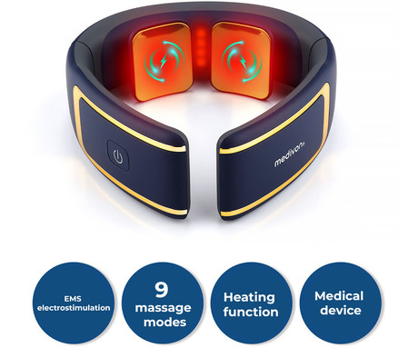 MEDIVON ULTRA EMS PRO mišični elektrostimulator, profesionalni / medicinski, 3D NeckFit, celovita EMS mišična terapija, polnilna baterija, funkcija gretja, magnetno delovanje, +2 elektrodi, +daljinec