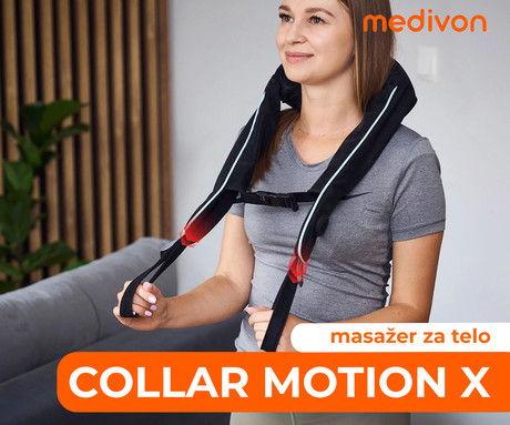 MEDIVON MOTION X masažna naprava za telo, profesionalna, 3D SHIATSU masaža, 2 načina, sproščanje / raztezanje / regeneracija, polnilna baterija, DualComfort tehnologija, časovnik, gumb, ročaji, USB-C
