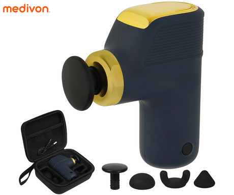 MEDIVON GUN TYTAN PRO MINI masažna pištola / naprava, profesionalna, 5 hitrosti, 4 nastavki, 800mAh polnilna baterija, sproščanje / raztezanje / regeneracija / terapija, USB Type-C, timer, +torbica
