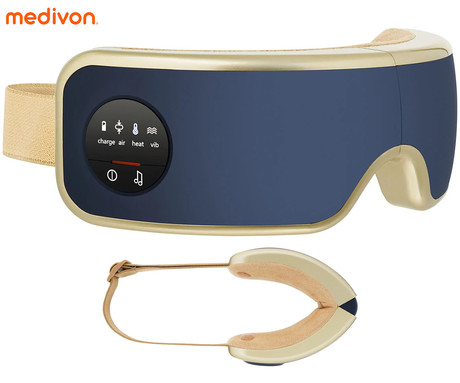 MEDIVON HORIZON PRO 2 masažna naprava za oči / obraz, profesionalna, VIBRACIJSKA / AIRBAG masaža, sproščanje / terapija, polnilna baterija, Bluetooth, 5 načinov, AirPressure, funkcija gretja, časovnik