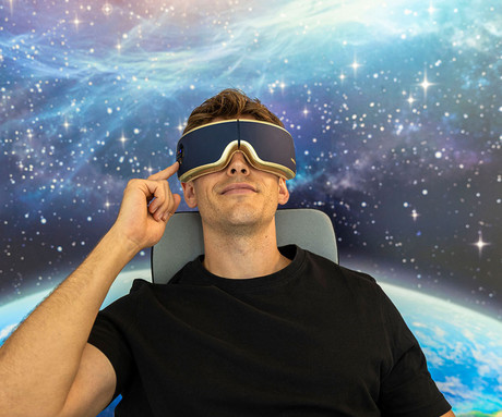 MEDIVON HORIZON PRO 2 masažna naprava za oči / obraz, profesionalna, VIBRACIJSKA / AIRBAG masaža, sproščanje / terapija, polnilna baterija, Bluetooth, 5 načinov, AirPressure, funkcija gretja, časovnik