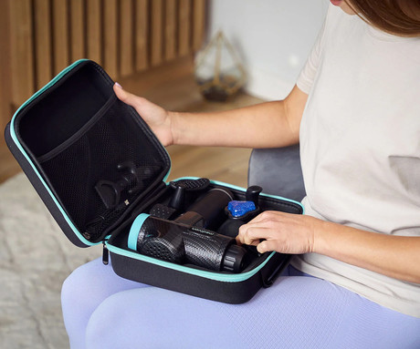 MEDIVON GUN ACTIVE X masažna pištola / naprava, univerzalna, 30W, 30 hitrosti, 10 nastavkov, 1500mAh polnilna baterija, LCD zaslon, sproščanje / raztezanje / regeneracija, USB Type-C, +torbica