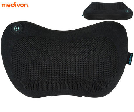 MEDIVON TRAVEL 3 masažna blazina, univerzalna / prenosna, SHIATSU ELITE 360 masaža, sproščanje / raztezanje / regeneracija, 2000mAh polnilna baterija, 8 masažnih glav, funkcija gretja, pas, USB Type-C
