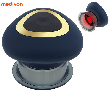 MEDIVON CUSHY 2 vakuumska masažna naprava za telo, profesionalna, Cupping tehnologija, 3 načini, 4 intenzivnosti, polnilna baterija, funkcija gretja, proti celulitu / sproščanje / terapija, USB Type-C