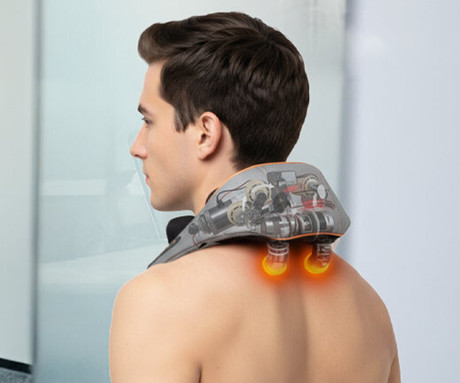 MEDIVON COLLAR SIMPLE 2 masažna naprava za telo, profesionalna, 3D SHIATSU masaža, 3 načini, sproščanje / raztezanje / regeneracija, polnilna baterija, funkcija gretja, časovnik, gumbi, ročaji, USB-C