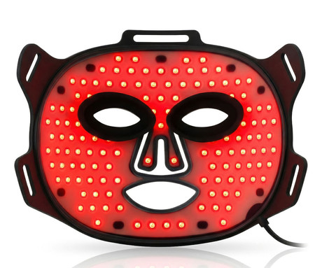 MEDIVON LUMI maska za LED svetlobno terapijo, profesionalna / medicinska, regeneracija / Red Light Therapy, polnilna baterija, 488 LED diod, 6 načinov, 3 intenzivnosti, daljinec, timer, elastični trak