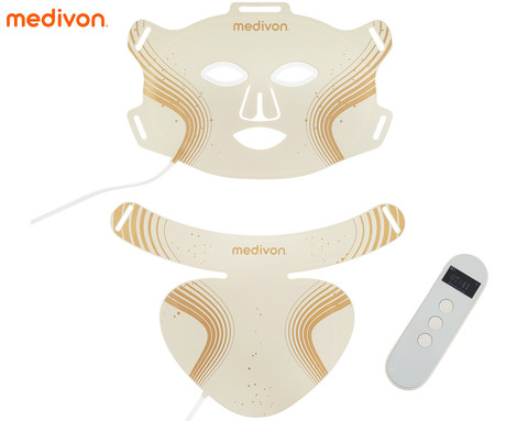 MEDIVON LUMI MAX 3V1 maska za LED svetlobno terapijo, profesionalna / medicinska, regeneracija / Red Light Therapy, polnilna baterija, 744 LED diod, 6 načinov, 3 intenzivnosti, daljinec, timer, Velcro