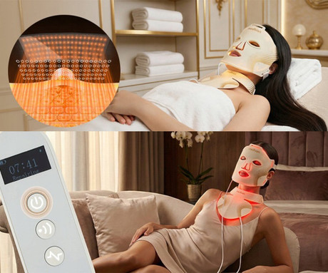 MEDIVON LUMI MAX 3V1 maska za LED svetlobno terapijo, profesionalna / medicinska, regeneracija / Red Light Therapy, polnilna baterija, 744 LED diod, 6 načinov, 3 intenzivnosti, daljinec, timer, Velcro