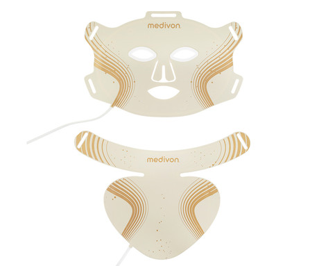 MEDIVON LUMI MAX 3V1 maska za LED svetlobno terapijo, profesionalna / medicinska, regeneracija / Red Light Therapy, polnilna baterija, 744 LED diod, 6 načinov, 3 intenzivnosti, daljinec, timer, Velcro