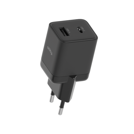 ALLITY ATC-01 GaN polnilec, 30W, 1x USB Type-C, 1x USB Type-A, črn