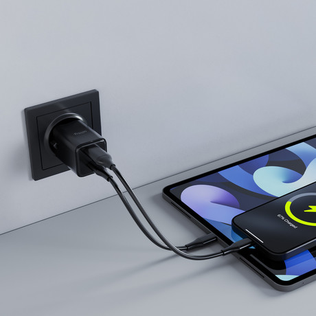ALLITY ATC-01 GaN polnilec, 30W, 1x USB Type-C, 1x USB Type-A, črn