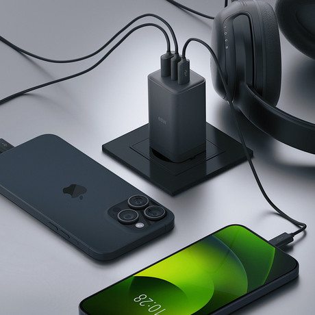 ALLITY ATC-01 GaN polnilec, 65W, 2x USB Type-C, 1x USB Type-A, črn