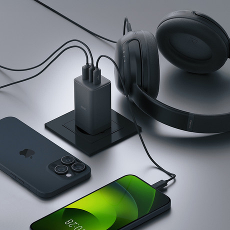 ALLITY ATC-01 GaN polnilec, 65W, 2x USB Type-C, 1x USB Type-A, črn