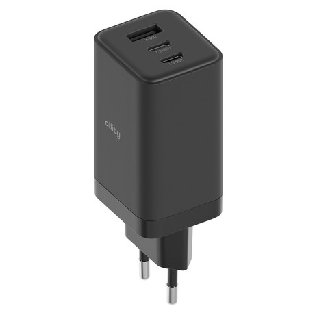 ALLITY ATC-01 GaN polnilec, 65W, 2x USB Type-C, 1x USB Type-A, črn