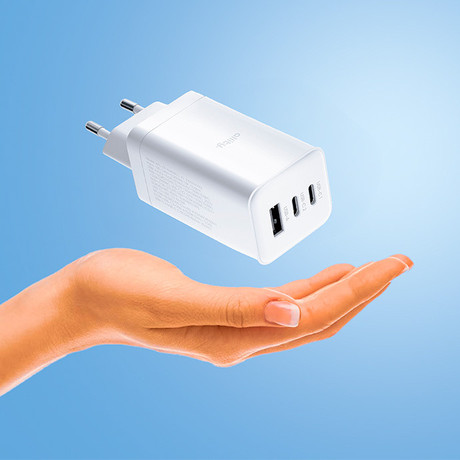 ALLITY ATC-01 GaN polnilec, 65W, 2x USB Type-C, 1x USB Type-A, bel