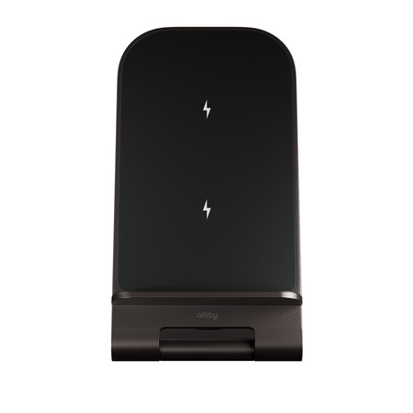 ALLITY AWC-100-15W brezžični polnilec / stojalo, univerzalni, 15W brezžično polnjenje, Qi tehnologija, nastavljiv naklon, USB Type-C, priložen kabel, siv (Graphite)