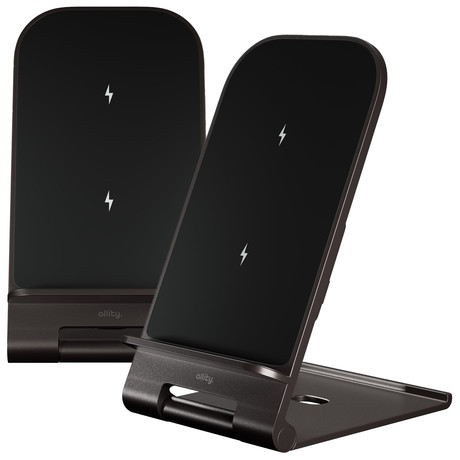ALLITY AWC-100-15W brezžični polnilec / stojalo, univerzalni, 15W brezžično polnjenje, Qi tehnologija, nastavljiv naklon, USB Type-C, priložen kabel, siv (Graphite)