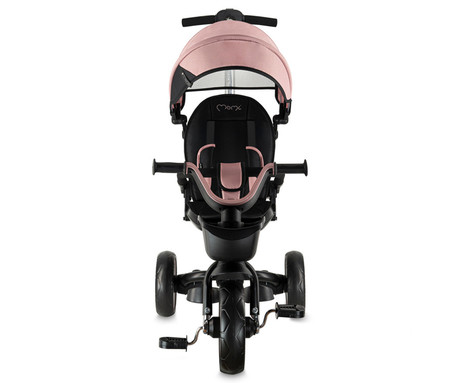 MoMi IVI 3v1 otroški voziček / kolo / tricikel, večnamenski, nastavljiv, zložljiv, črno-roza