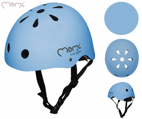 MoMi MIMI otroška čelada, 47-58cm, nastavljiv obseg in trakovi, trpežni materiali, ultra lahka teža, 11 zračnikov, univerzalna oblika, modra