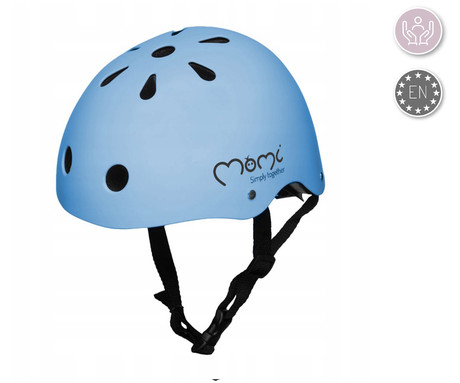 MoMi MIMI otroška čelada, 47-58cm, nastavljiv obseg in trakovi, trpežni materiali, ultra lahka teža, 11 zračnikov, univerzalna oblika, modra
