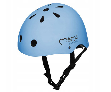MoMi MIMI otroška čelada, 47-58cm, nastavljiv obseg in trakovi, trpežni materiali, ultra lahka teža, 11 zračnikov, univerzalna oblika, modra